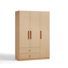 Armoire penderie 3 portes 2 tiroirs 120 cm Bois