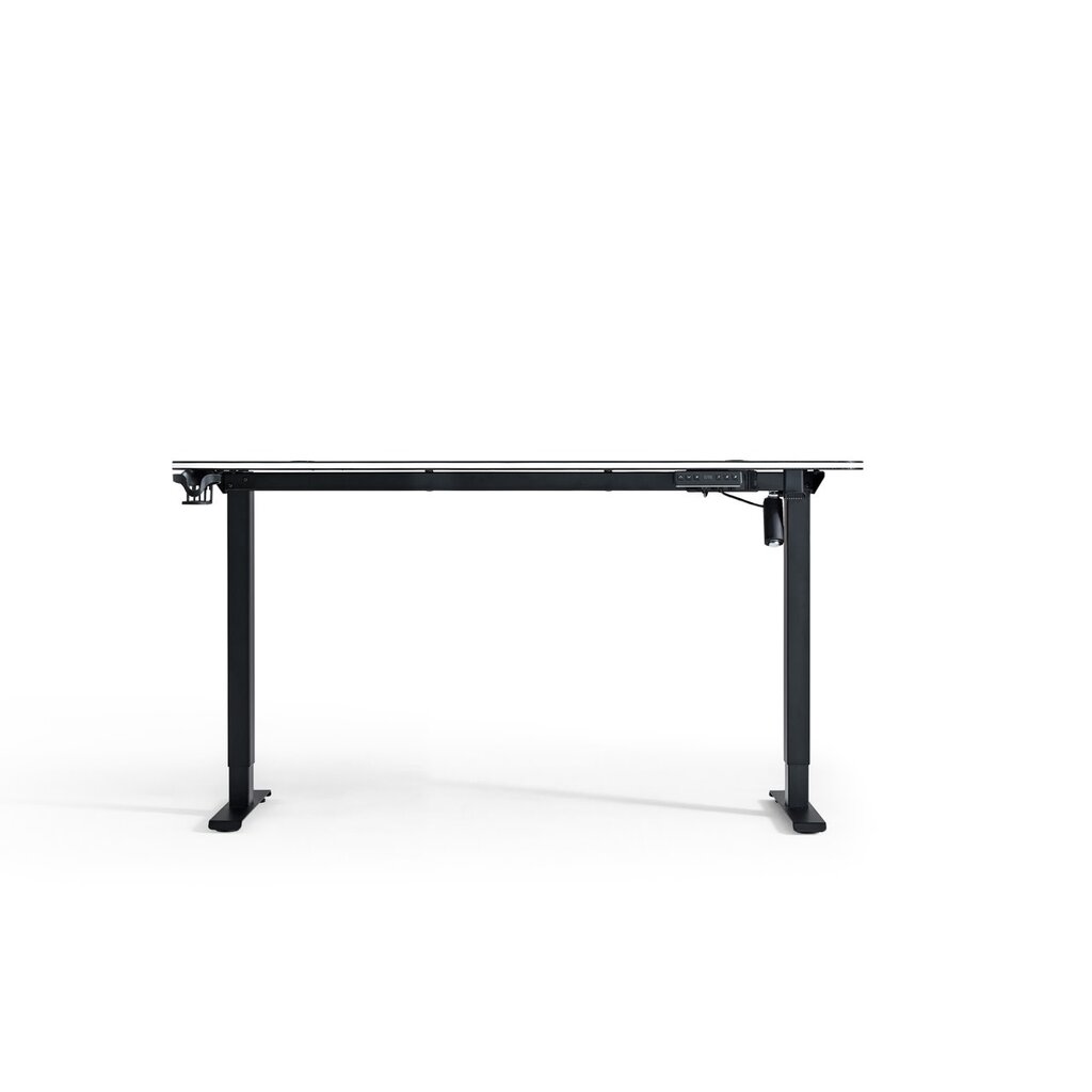 Bureau noir de gamer à levage électrique de 1,4 m avec bande lumineuse