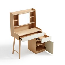 Coiffeuse avec caisson de rangement + miroir 81x45x130 cm