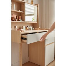 Coiffeuse avec caisson de rangement + miroir 81x45x130 cm
