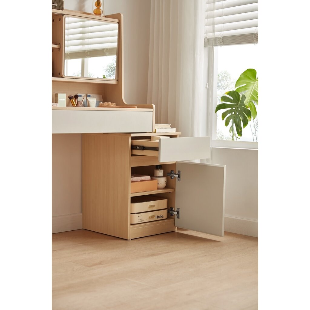 Coiffeuse avec caisson de rangement + miroir 81x45x130 cm