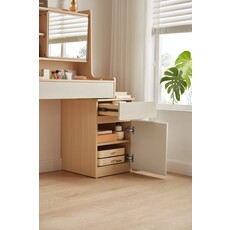 Coiffeuse avec caisson de rangement + miroir 81x45x130 cm