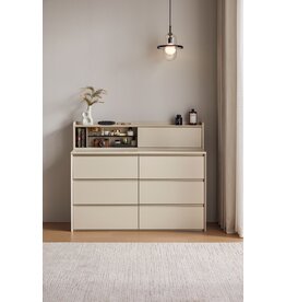 Commode 6 tiroirs Gris clair