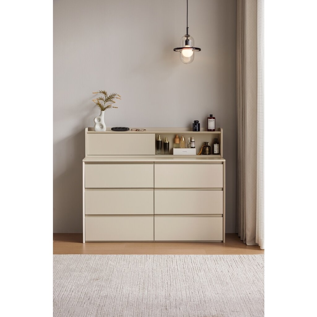 Commode 6 tiroirs Gris clair