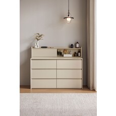 Commode 6 tiroirs Gris clair