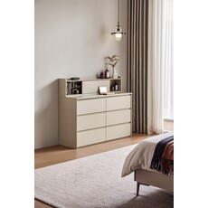 Commode 6 tiroirs Gris clair