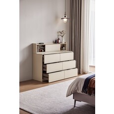 Commode 6 tiroirs Gris clair
