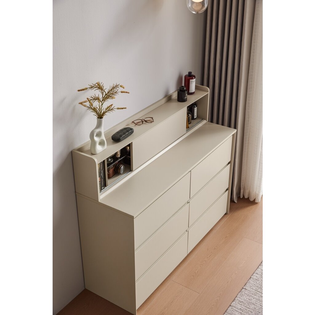 Commode 6 tiroirs Gris clair