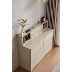 Commode 6 tiroirs Gris clair