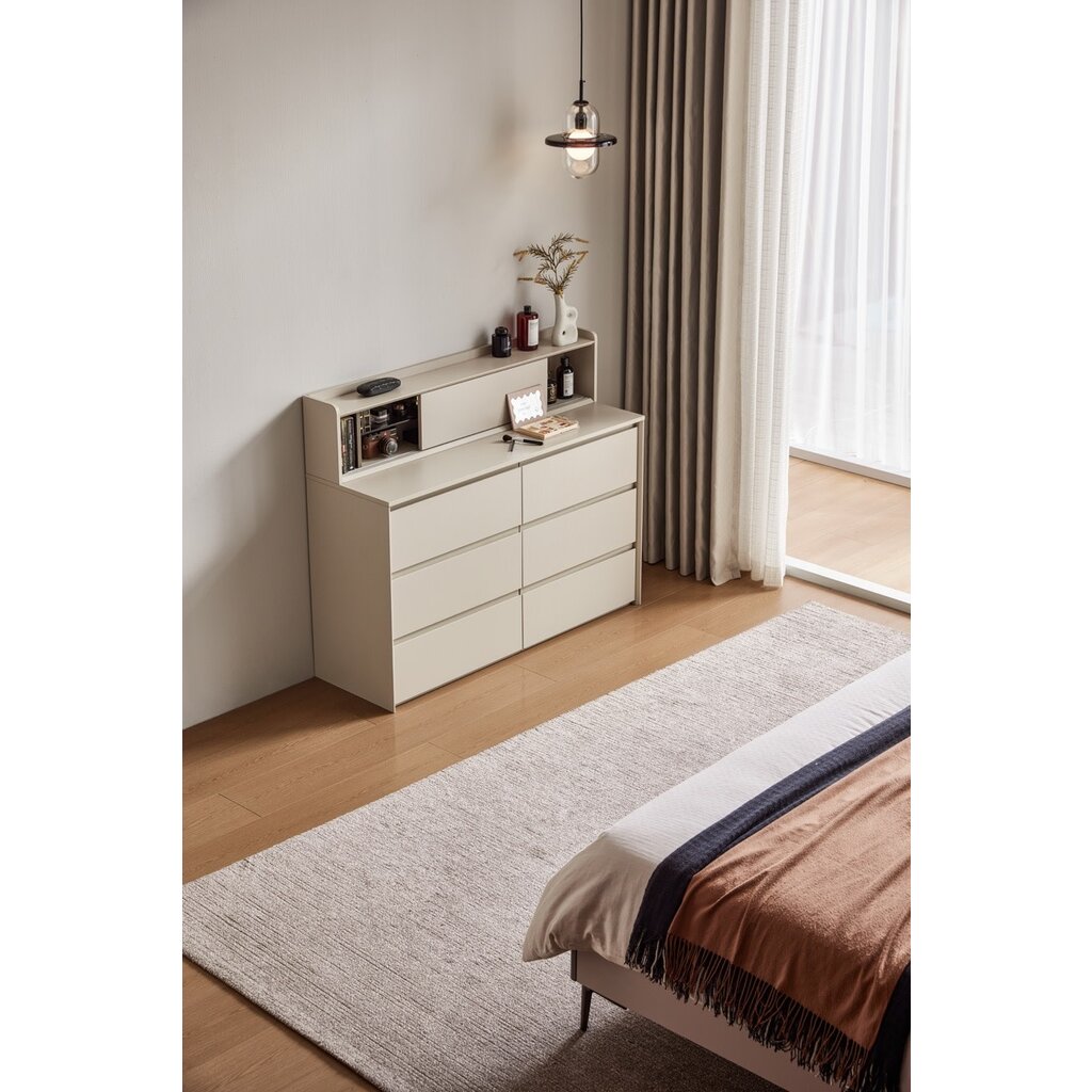 Commode 6 tiroirs Gris clair