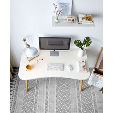 Bureau blanc 4 pieds bois
