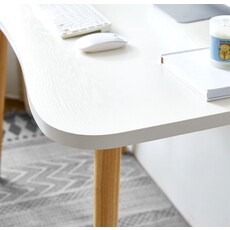 Bureau blanc 4 pieds bois