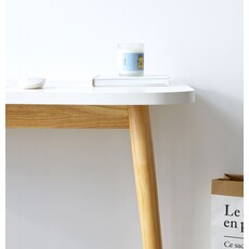 Bureau blanc 4 pieds bois