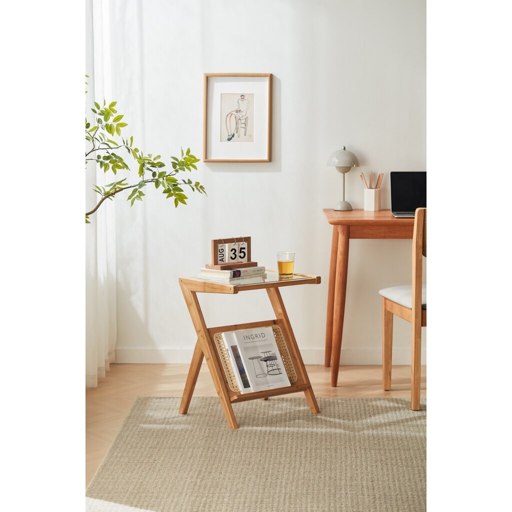 Table d'appoint en forme de Z 44 cm Bois