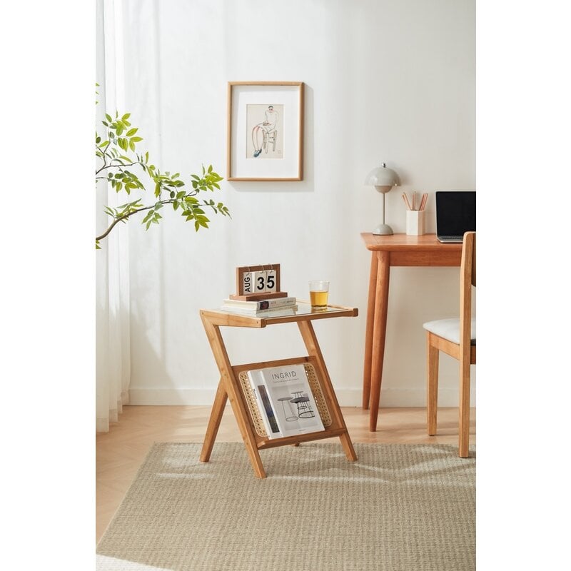 Table d'appoint en forme de Z 44 cm Bois