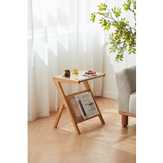 Table d'appoint en forme de Z 44 cm Bois