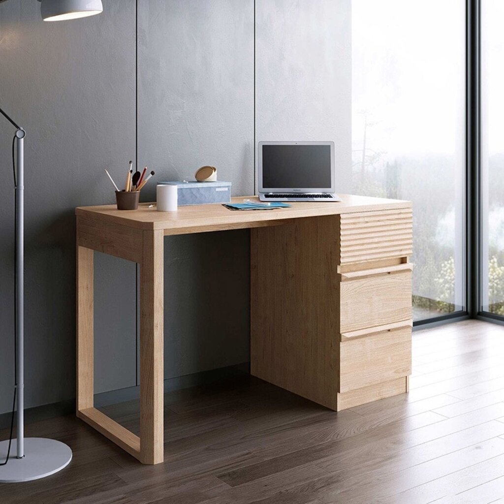 Bureau 3 tiroirs 100 cm Bois