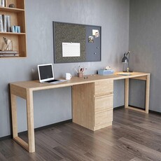 Bureau 3 tiroirs 100 cm Bois