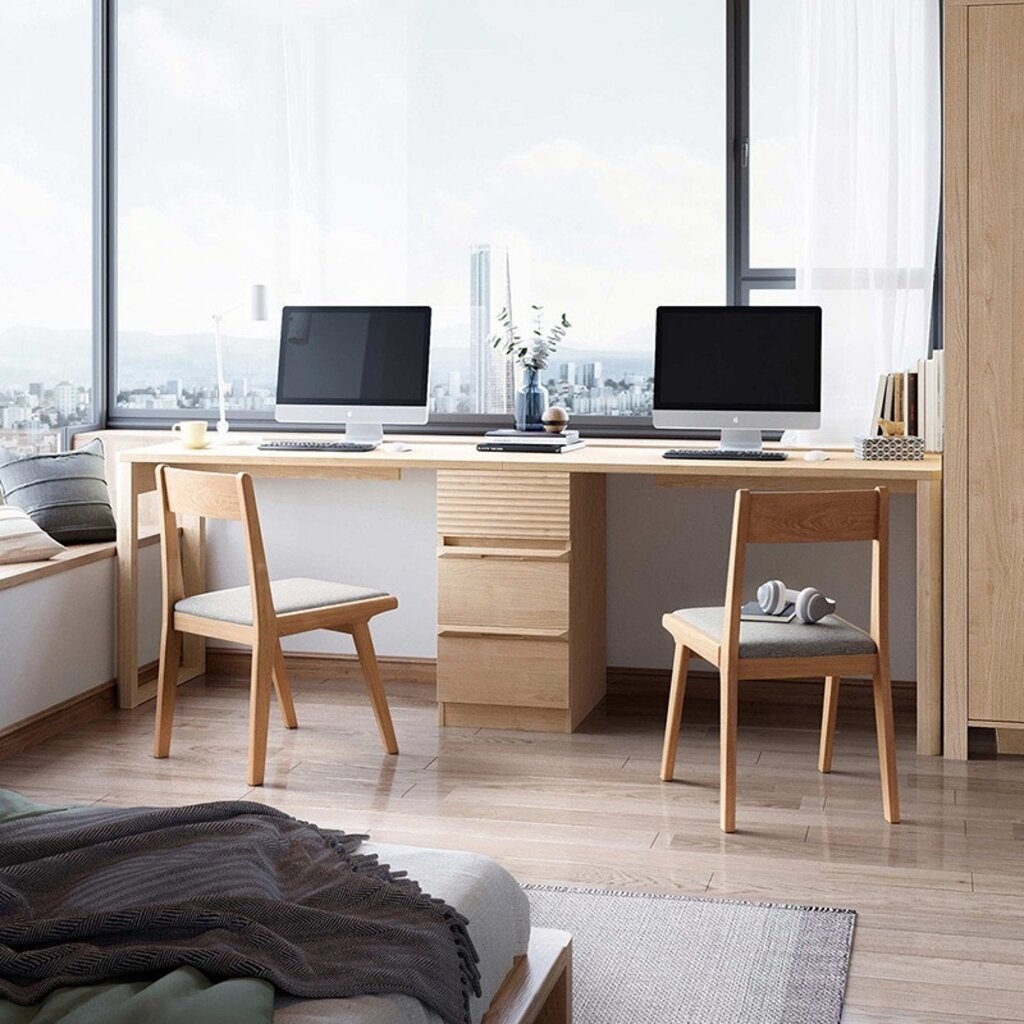 Bureau 3 tiroirs 100 cm Bois