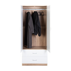 Armoire Penderie Monteno 2 portes 2 tiroirs 76x45x180 cm