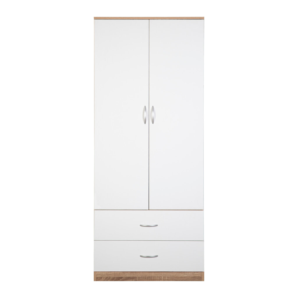 Armoire Penderie Monteno 2 portes 2 tiroirs 76x45x180 cm