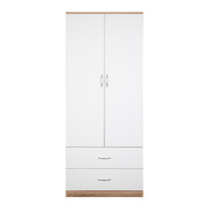 Armoire Penderie Monteno 2 portes 2 tiroirs 76x45x180 cm