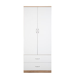Armoire Penderie Monteno 2 portes 2 tiroirs 76x45x180 cm