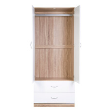 Armoire Penderie Monteno 2 portes 2 tiroirs 76x45x180 cm