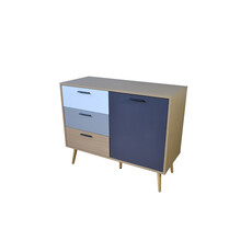 Buffet Fuyo 3 tiroirs 1 porte grise 94.5x40x77 cm