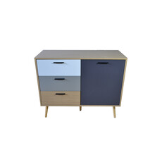 Buffet Fuyo 3 tiroirs 1 porte grise 94.5x40x77 cm