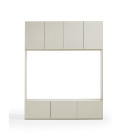 Meuble TV 7 portes 160 cm Blanc cassé