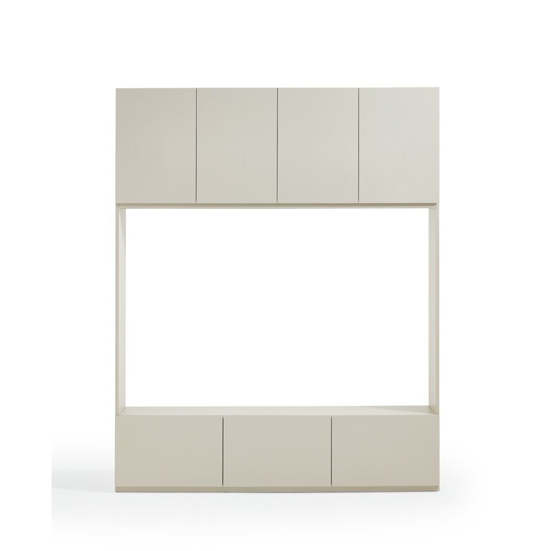 Meuble TV 7 portes 160 cm Blanc cassé