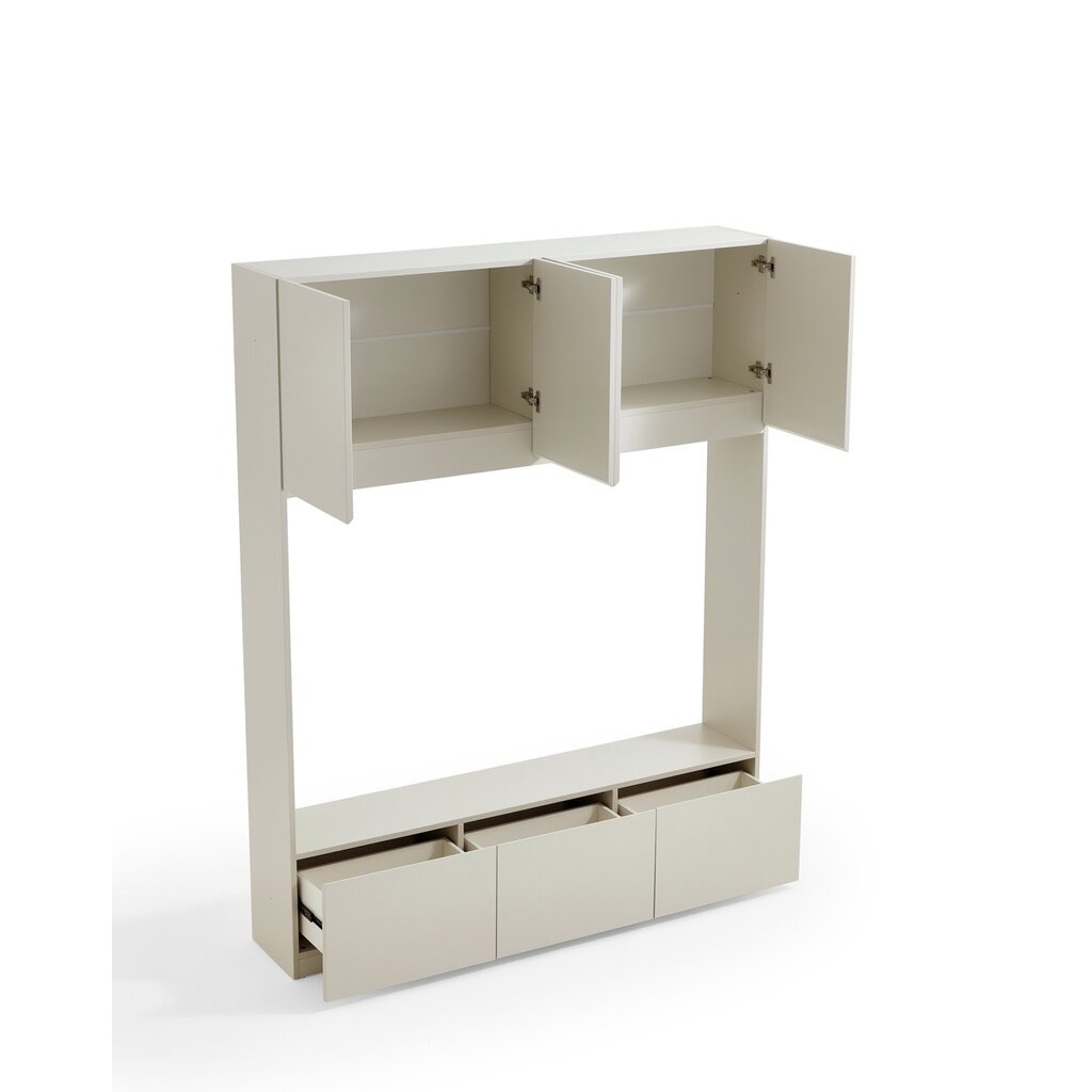 Meuble TV 7 portes 160 cm Blanc cassé