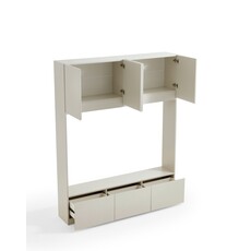 Meuble TV 7 portes 160 cm Blanc cassé