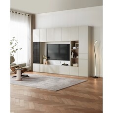Meuble TV 7 portes 160 cm Blanc cassé