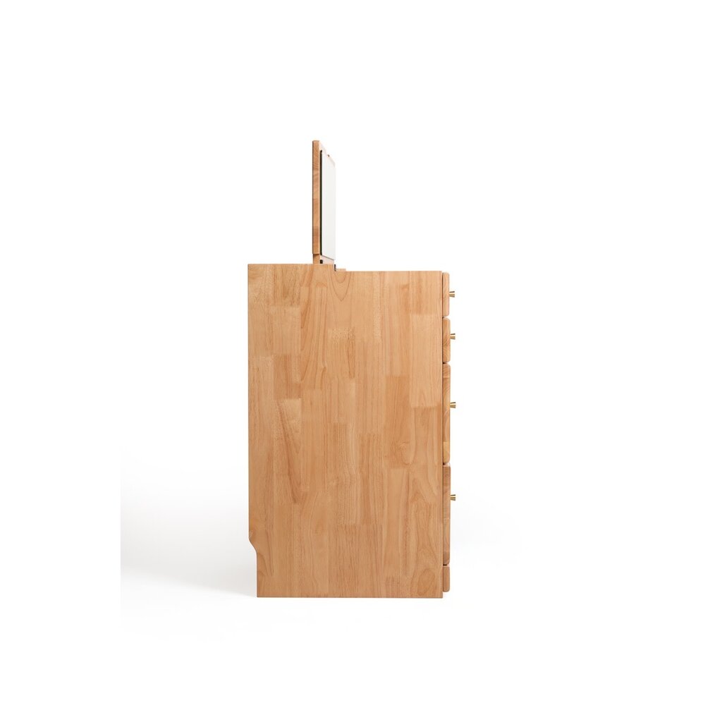 Coiffeuse 4 tiroirs et 1 miroir 60 cm en Hevea