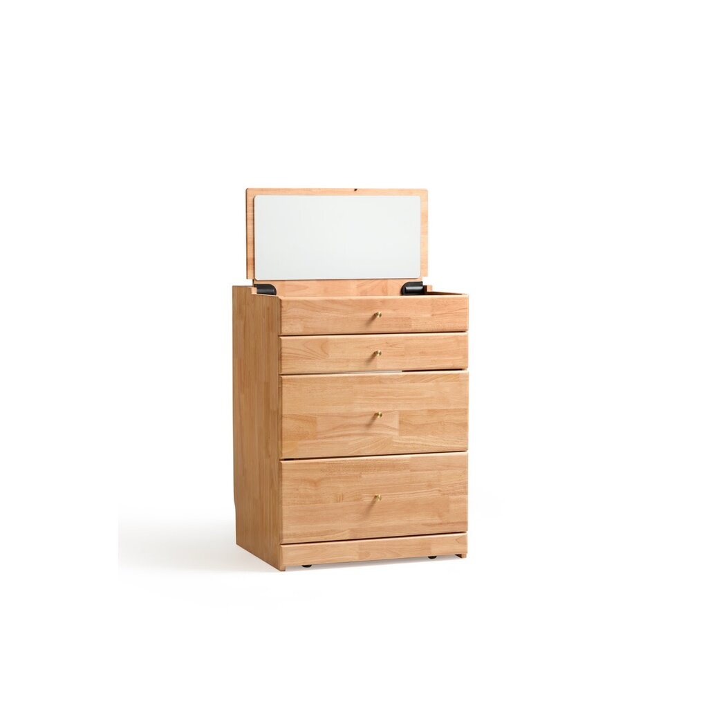Coiffeuse 4 tiroirs et 1 miroir 60 cm en Hevea
