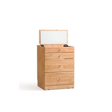 Coiffeuse 4 tiroirs et 1 miroir 60 cm en Hevea