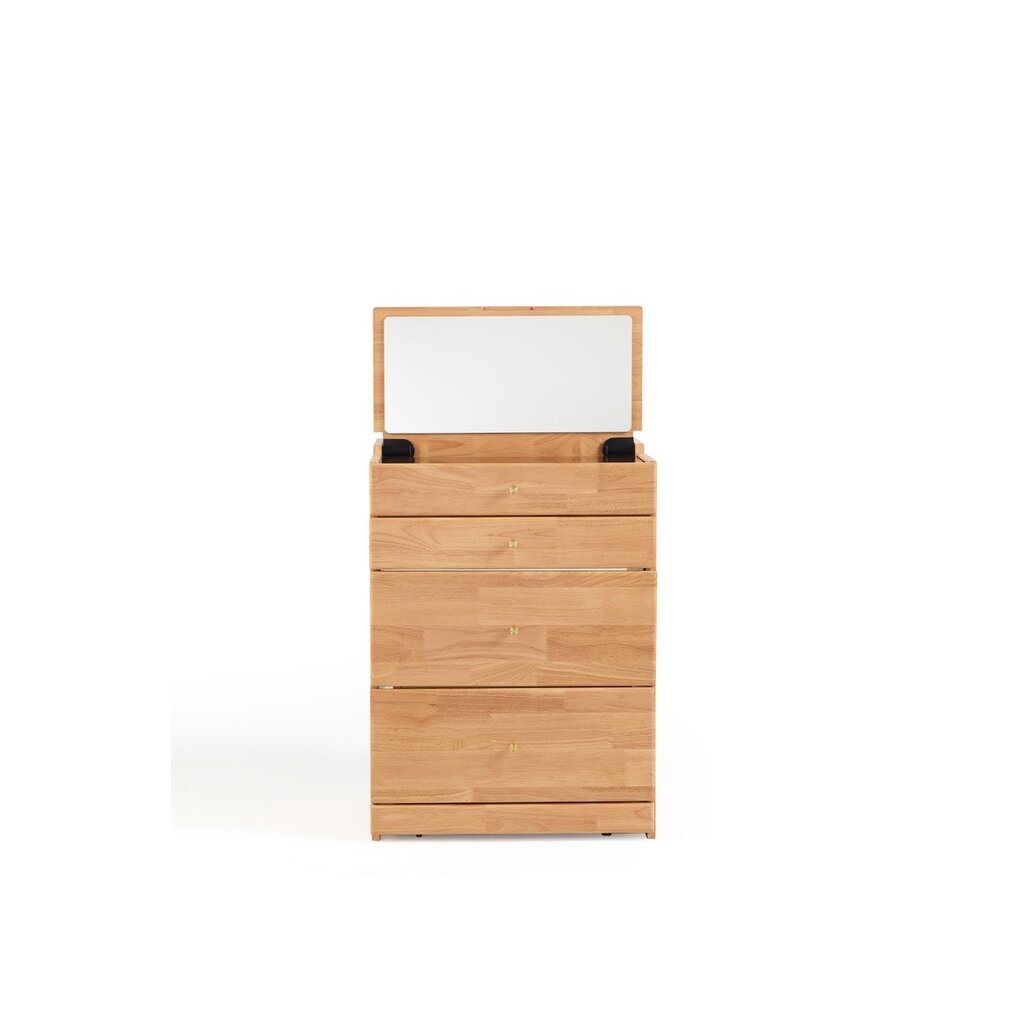 Coiffeuse 4 tiroirs et 1 miroir 60 cm en Hevea