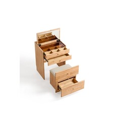 Coiffeuse 4 tiroirs et 1 miroir 60 cm en Hevea