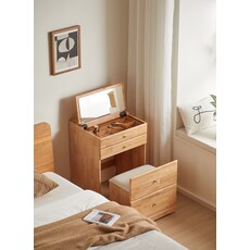 Coiffeuse 4 tiroirs et 1 miroir 60 cm en Hevea