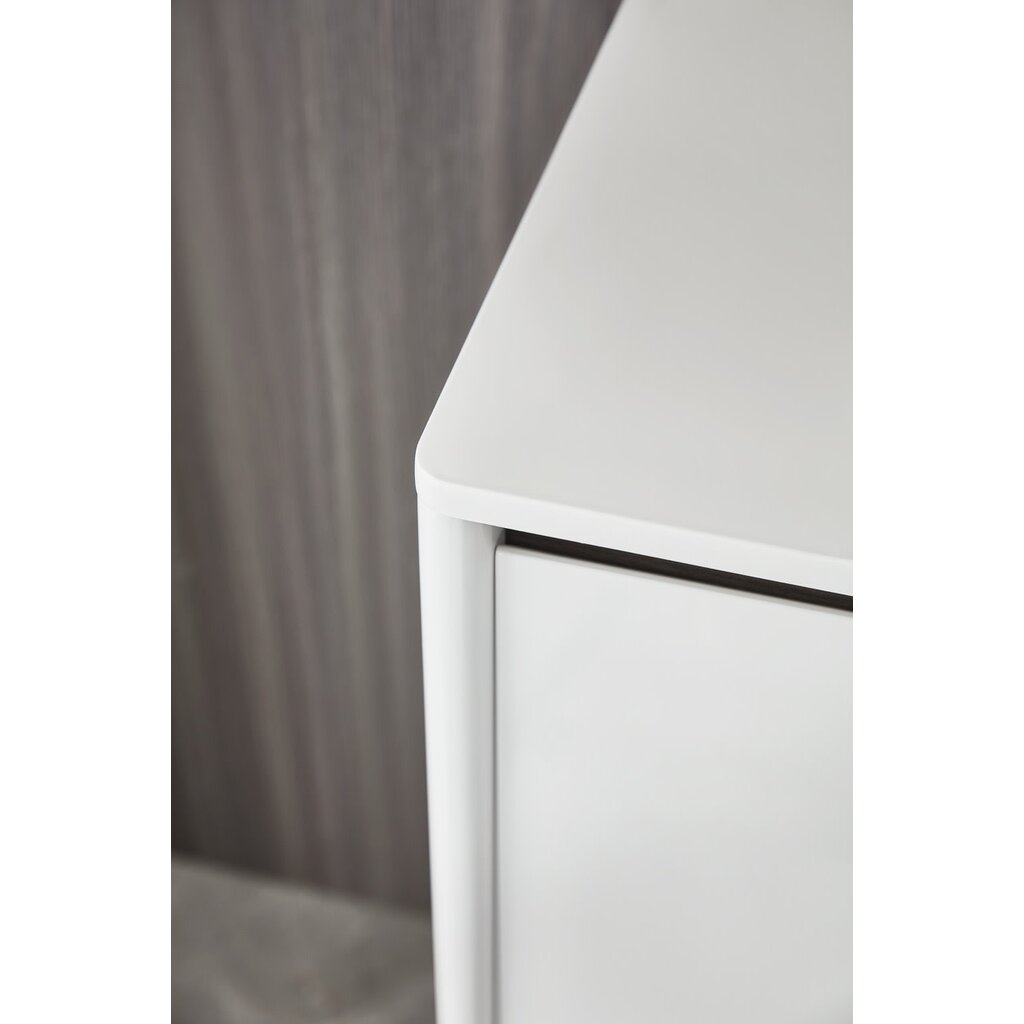 Buffet 2 tiroirs 4 portes 140 cm Blanc laqué