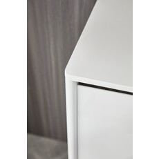 Buffet 2 tiroirs 4 portes 140 cm Blanc laqué