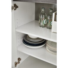 Buffet 2 tiroirs 4 portes 140 cm Blanc laqué