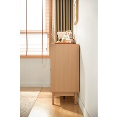 Buffet 2 portes vitrées 3 tiroirs 120 cm Bois