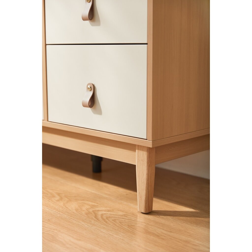 Buffet 2 portes vitrées 3 tiroirs 120 cm Bois