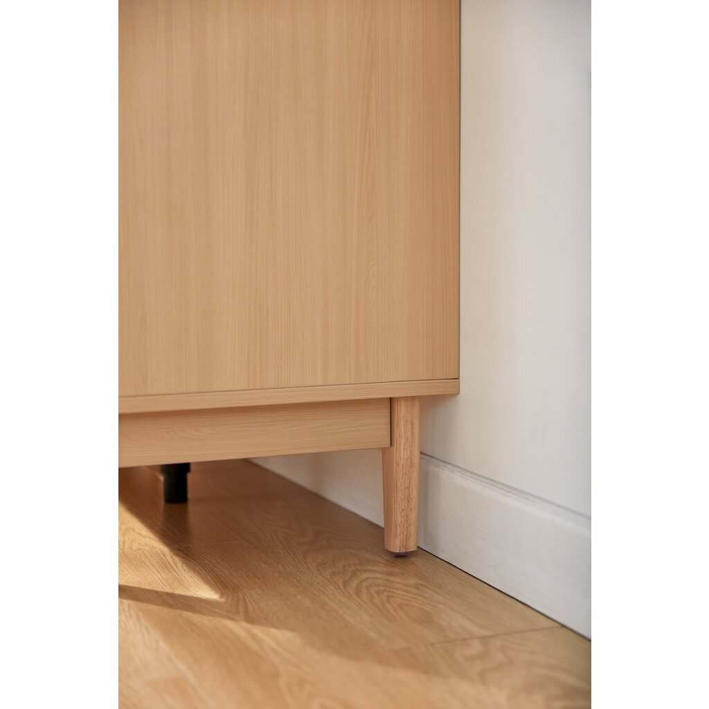 Buffet 2 portes vitrées 3 tiroirs 120 cm Bois