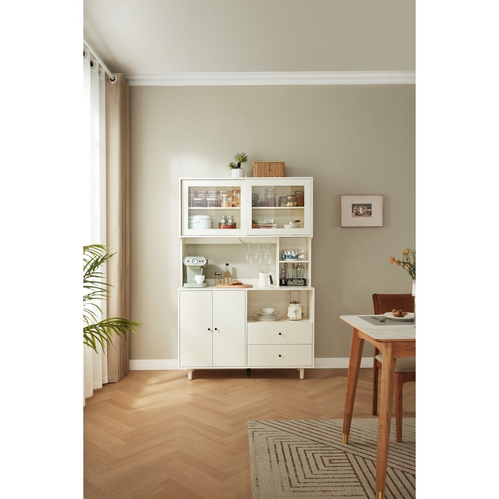 Vaisselier 4 portes et 2 tiroirs 120 cm Blanc