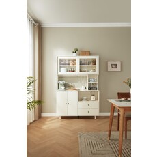 Vaisselier 4 portes et 2 tiroirs 120 cm Blanc