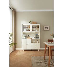 Vaisselier 4 portes et 2 tiroirs 120 cm Blanc